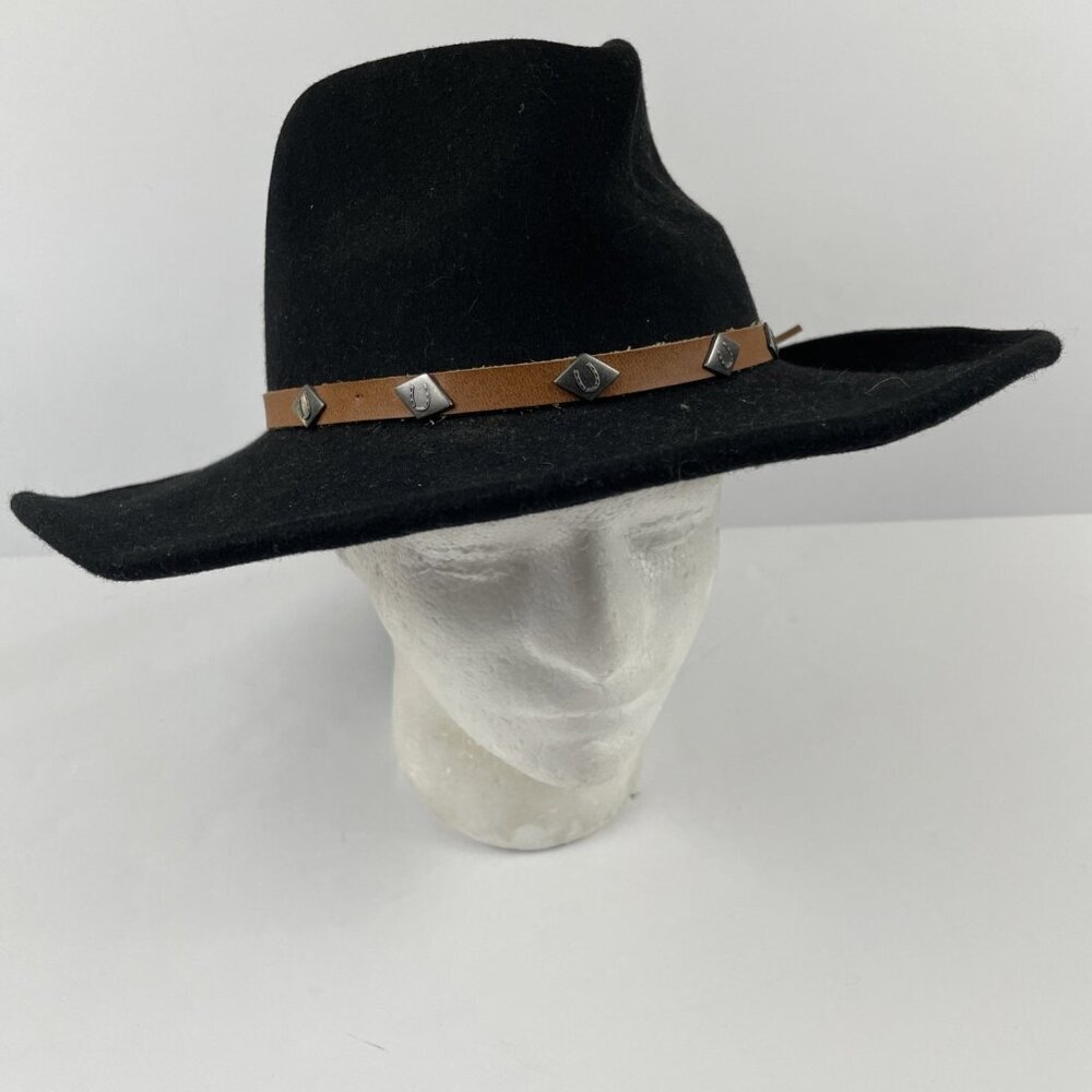 Outback Trading Co Hat Small Wide Open Space 1336 Black Wool Tassy Crushable
